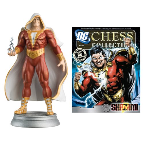 DC Superhero Shazam White Pawn Chess Piece with Magazine